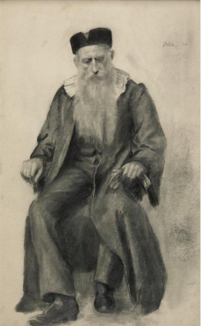Portrait of a Rabbi by Emil Orlik